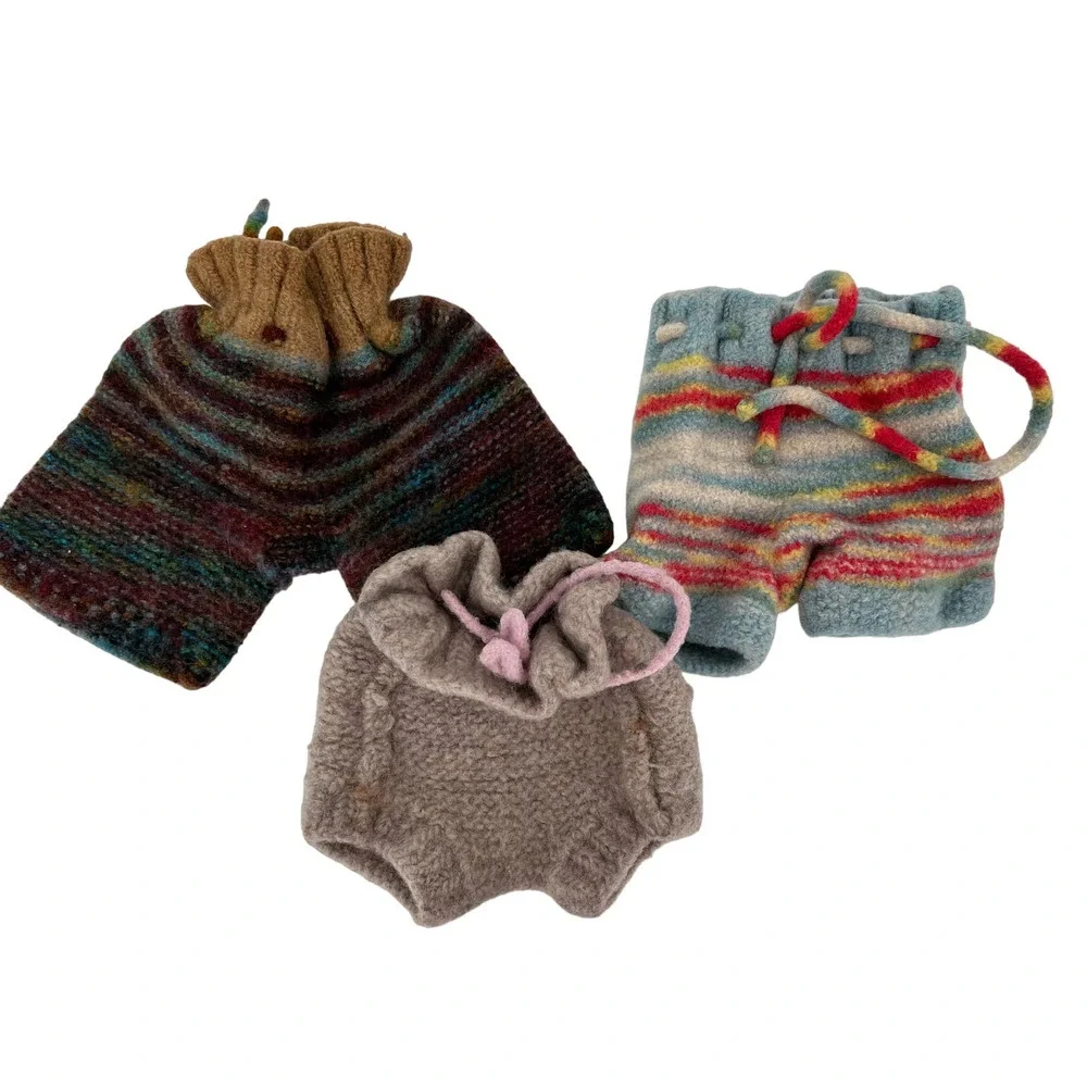 Newborn knited pants photography prop outfit set of 7 various colors